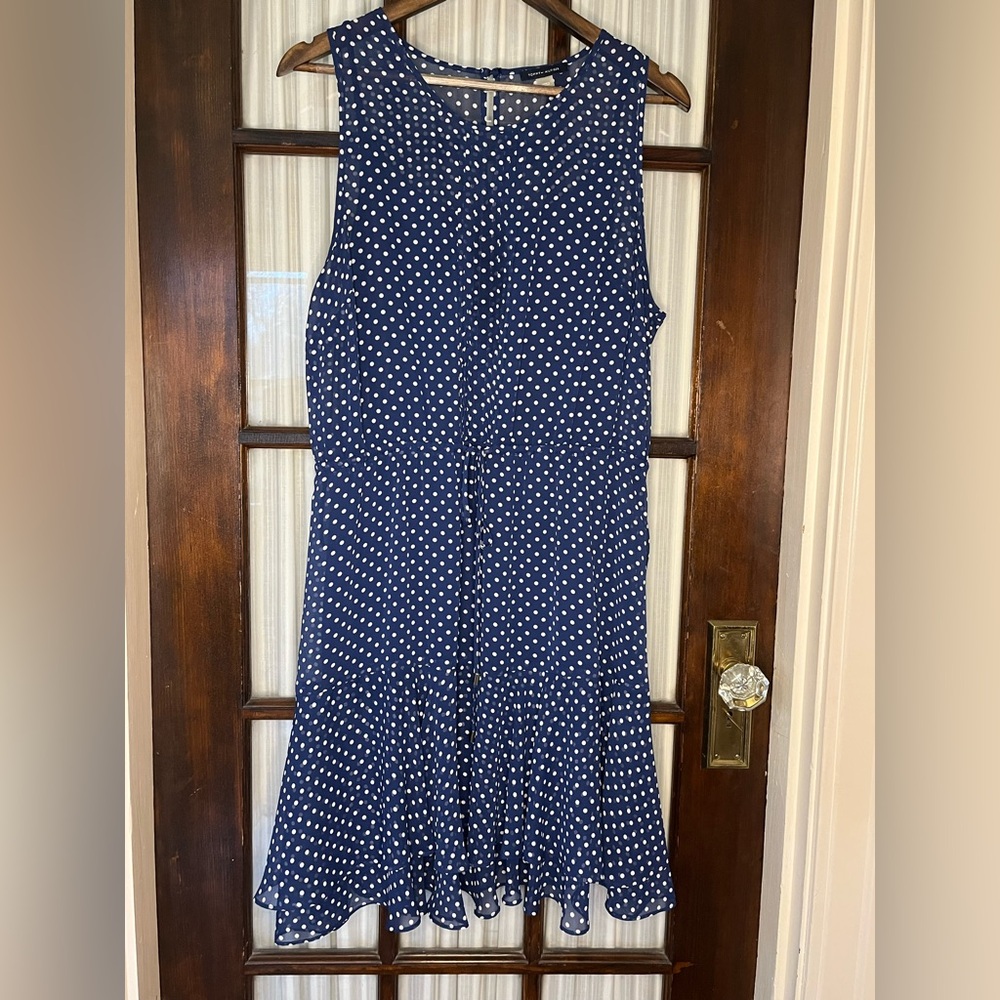 Tommy Hilfiger Navy Polka Dot Sleeveless Dress